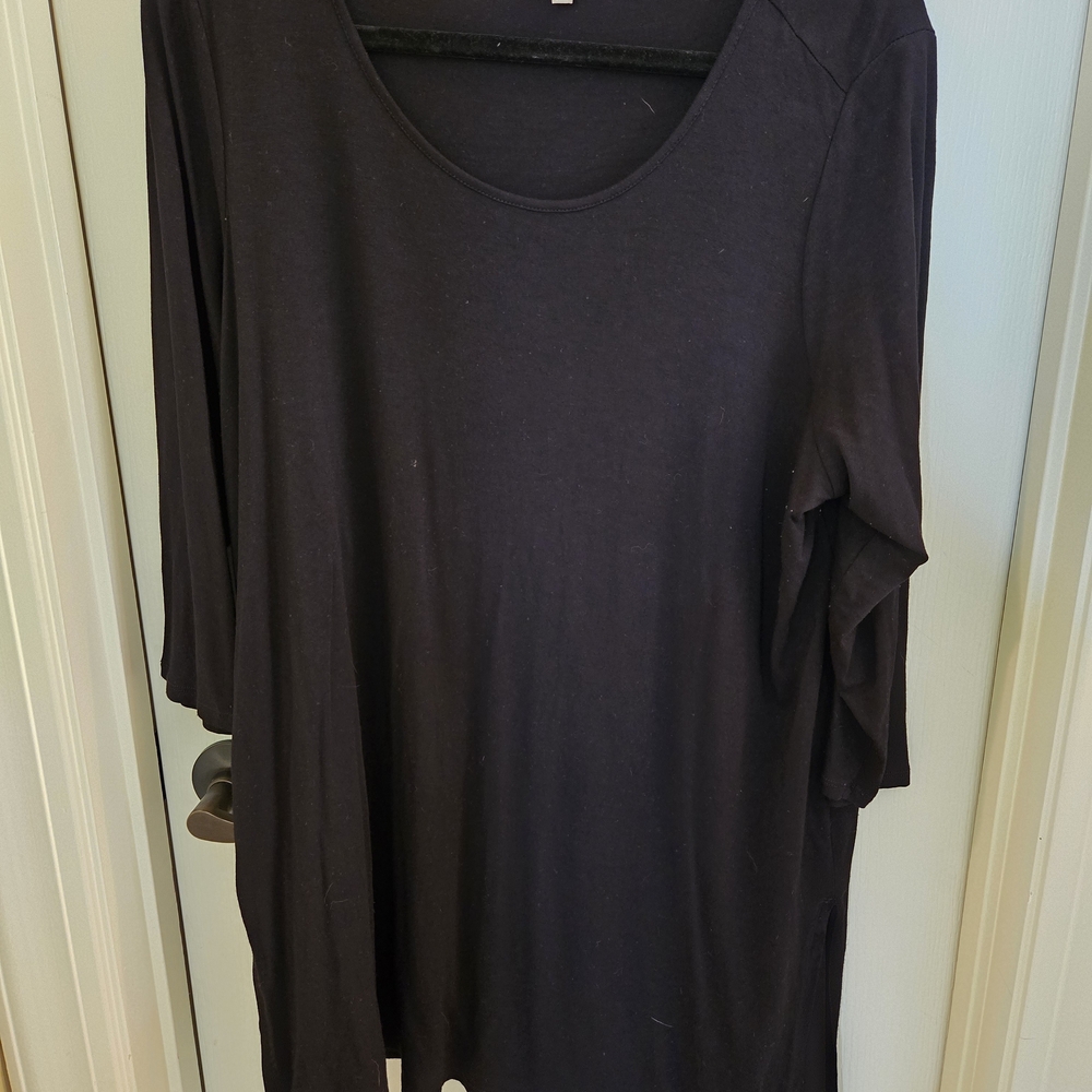 Joan Vass Black Long Sleeve Top